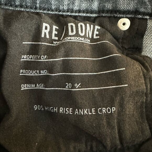 Re/Done 90s High-Rise Ankle Crop Jeans in silver fade Size 25 - Picture 12 of 16